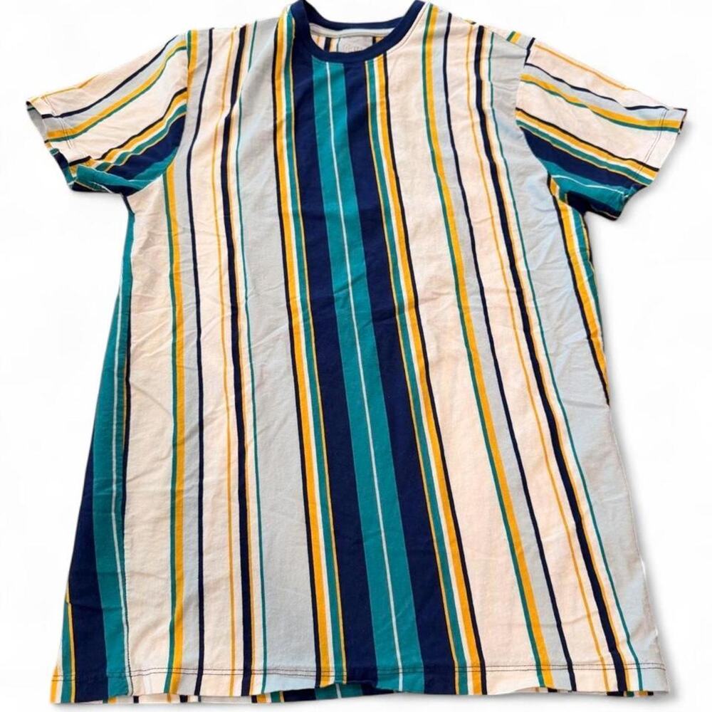 San Francisco Work Shirts Retro 90s Vertical Stripe Multi-Color Tee XL